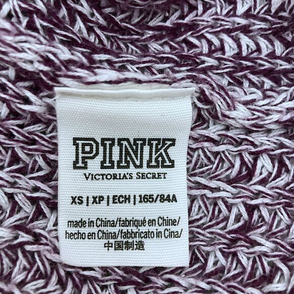 PINK Victoria's Secret XS Purple Marled Knit Oversized Cropped Sweater - Picture 13 of 15